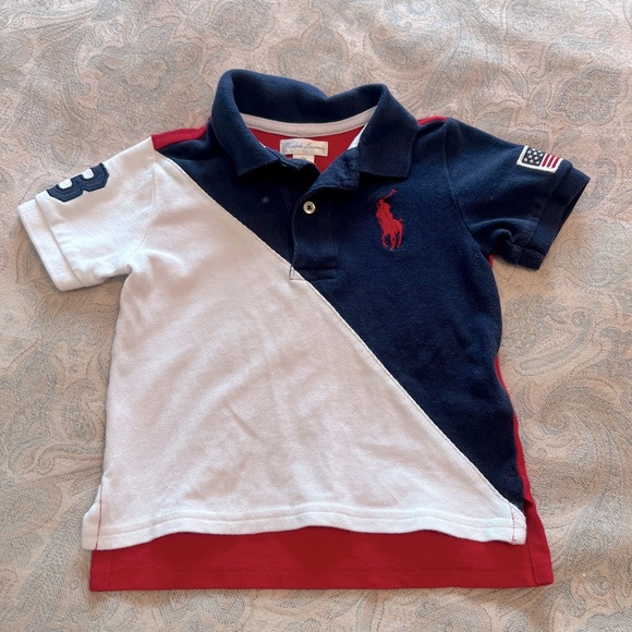 Ralph Lauren 4th of July patriotic polo and shorts set - Picture 2 of 6